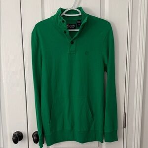 Chaps Green Button-Collar Sweatshirt size M